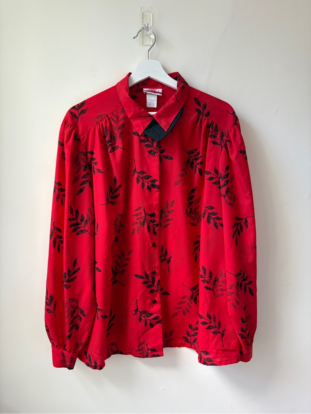 Vintage Leaf-Print Button-Up Shirt